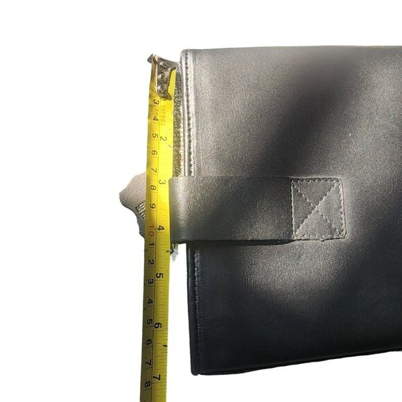 Black and Silver Mid-Calf Moto Boots with Harness Strap - Picture 10 of 16